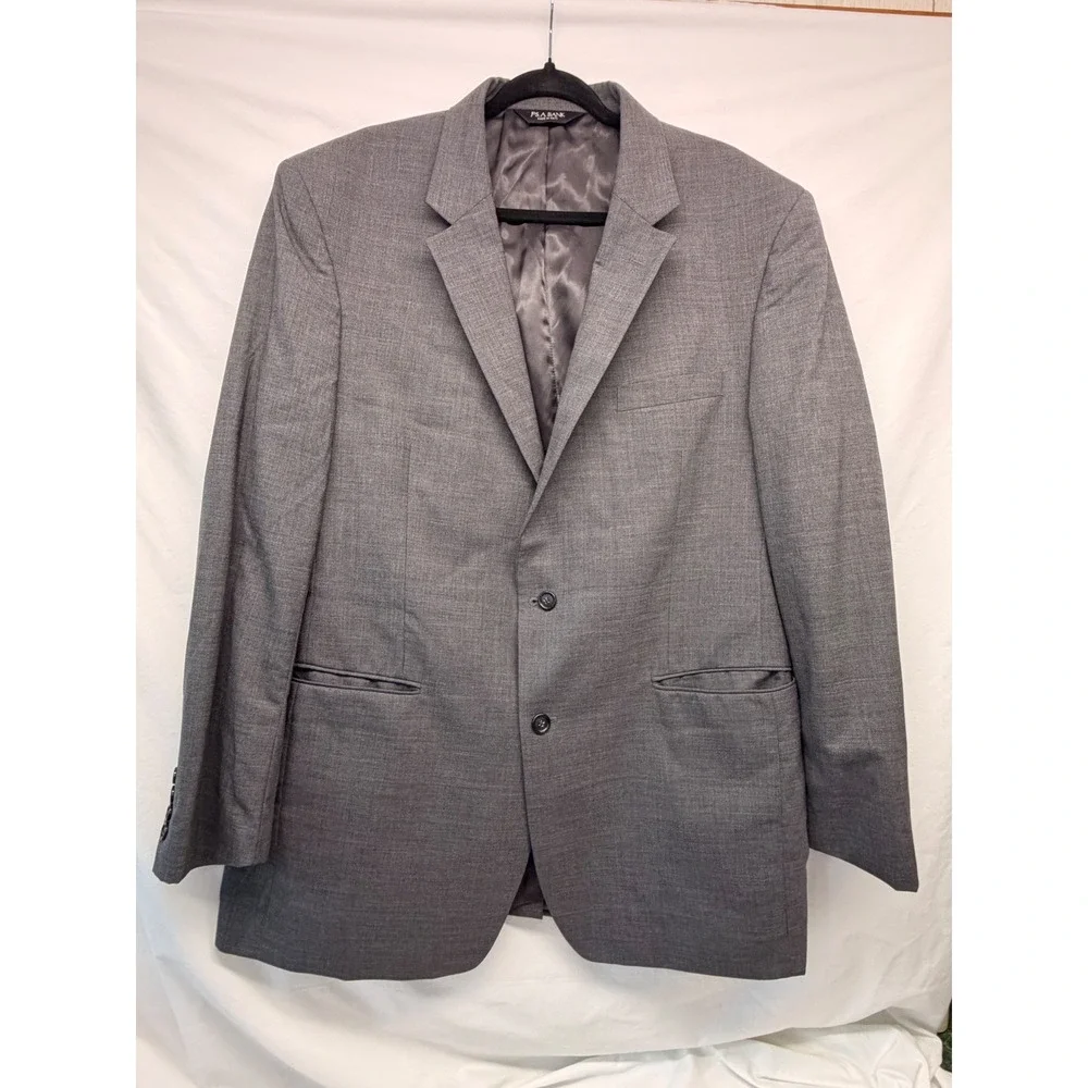 Jos. A. Bank Mens 46L Grey 100% Wool 2 Button Blazer Sport Coat -Excellent